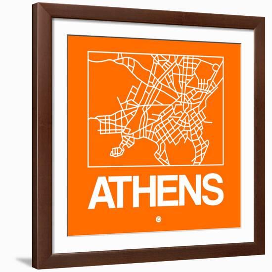 Orange Map of Athens-NaxArt-Framed Art Print