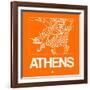 Orange Map of Athens-NaxArt-Framed Art Print