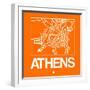 Orange Map of Athens-NaxArt-Framed Art Print