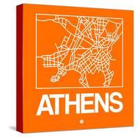 Orange Map of Athens-NaxArt-Stretched Canvas