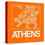 Orange Map of Athens-NaxArt-Stretched Canvas