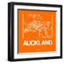 Orange Map of Auckland-NaxArt-Framed Art Print