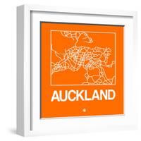 Orange Map of Auckland-NaxArt-Framed Art Print