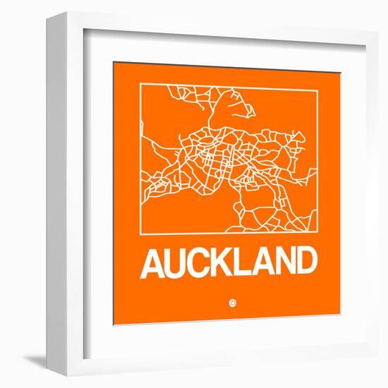 Orange Map of Auckland-NaxArt-Framed Art Print