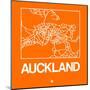 Orange Map of Auckland-NaxArt-Mounted Art Print