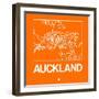 Orange Map of Auckland-NaxArt-Framed Art Print