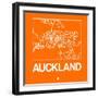 Orange Map of Auckland-NaxArt-Framed Art Print