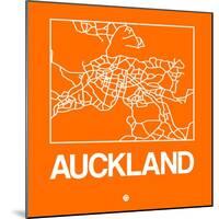 Orange Map of Auckland-NaxArt-Mounted Art Print