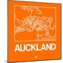 Orange Map of Auckland-NaxArt-Mounted Art Print