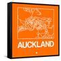 Orange Map of Auckland-NaxArt-Framed Stretched Canvas