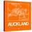 Orange Map of Auckland-NaxArt-Stretched Canvas