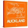 Orange Map of Auckland-NaxArt-Stretched Canvas