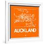 Orange Map of Auckland-NaxArt-Framed Art Print