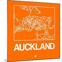 Orange Map of Auckland-NaxArt-Mounted Art Print