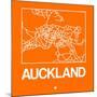 Orange Map of Auckland-NaxArt-Mounted Art Print