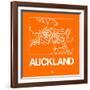 Orange Map of Auckland-NaxArt-Framed Art Print