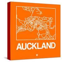 Orange Map of Auckland-NaxArt-Stretched Canvas