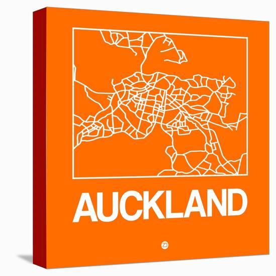 Orange Map of Auckland-NaxArt-Stretched Canvas