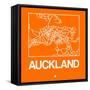 Orange Map of Auckland-NaxArt-Framed Stretched Canvas