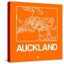 Orange Map of Auckland-NaxArt-Stretched Canvas