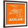 Orange Map of Auckland-NaxArt-Framed Art Print