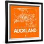 Orange Map of Auckland-NaxArt-Framed Art Print