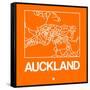 Orange Map of Auckland-NaxArt-Framed Stretched Canvas