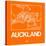 Orange Map of Auckland-NaxArt-Stretched Canvas