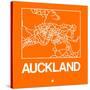 Orange Map of Auckland-NaxArt-Stretched Canvas