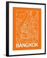 Orange Map of Bangkok-NaxArt-Framed Art Print