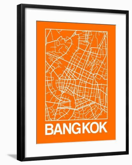 Orange Map of Bangkok-NaxArt-Framed Art Print