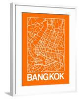 Orange Map of Bangkok-NaxArt-Framed Art Print