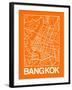 Orange Map of Bangkok-NaxArt-Framed Art Print