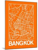 Orange Map of Bangkok-NaxArt-Mounted Art Print