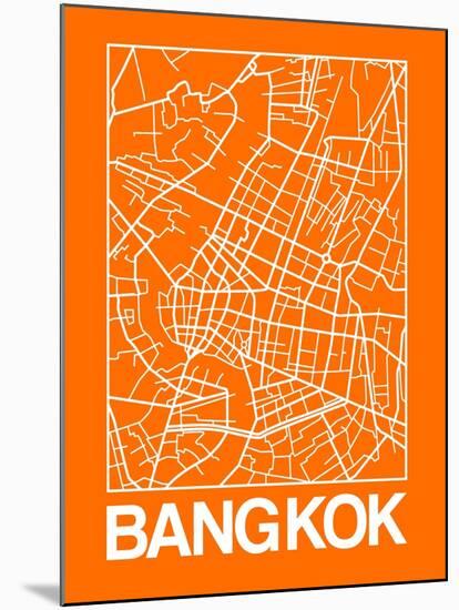 Orange Map of Bangkok-NaxArt-Mounted Art Print