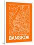 Orange Map of Bangkok-NaxArt-Framed Art Print