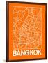 Orange Map of Bangkok-NaxArt-Framed Art Print
