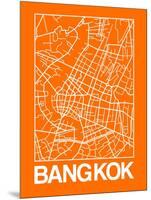 Orange Map of Bangkok-NaxArt-Mounted Art Print