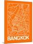 Orange Map of Bangkok-NaxArt-Mounted Art Print