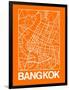 Orange Map of Bangkok-NaxArt-Framed Art Print