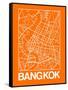 Orange Map of Bangkok-NaxArt-Framed Stretched Canvas