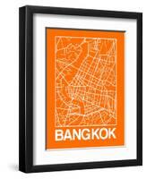 Orange Map of Bangkok-NaxArt-Framed Art Print