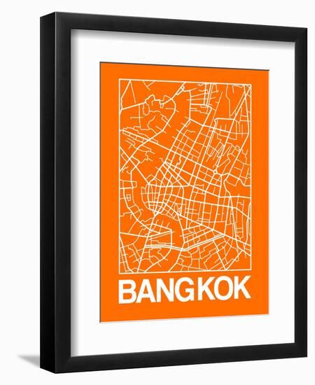 Orange Map of Bangkok-NaxArt-Framed Art Print