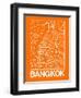 Orange Map of Bangkok-NaxArt-Framed Art Print