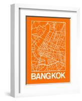 Orange Map of Bangkok-NaxArt-Framed Art Print