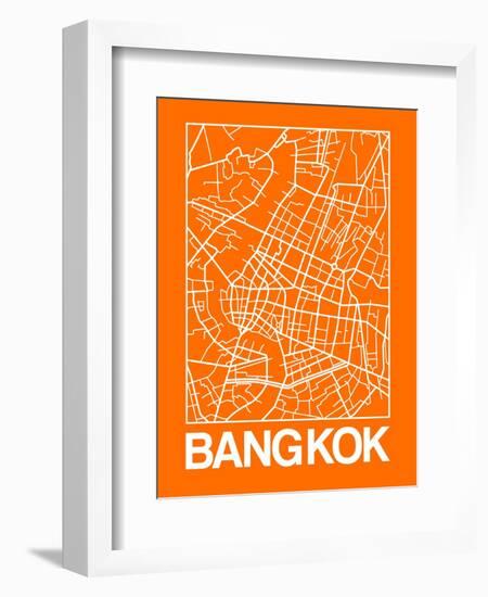 Orange Map of Bangkok-NaxArt-Framed Art Print