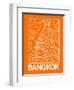 Orange Map of Bangkok-NaxArt-Framed Art Print