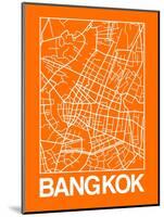 Orange Map of Bangkok-NaxArt-Mounted Art Print