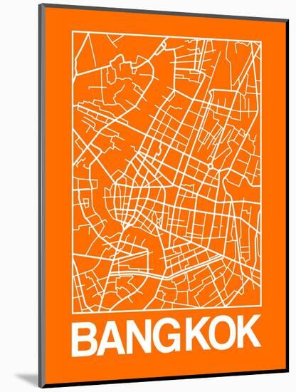 Orange Map of Bangkok-NaxArt-Mounted Art Print