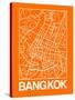 Orange Map of Bangkok-NaxArt-Stretched Canvas